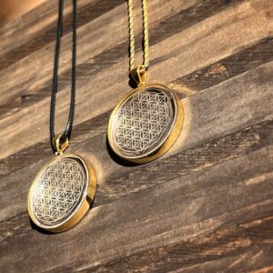 巴西淨體白水晶925銀生命之花項鍊。Flower of Life white Crystal s925 Necklace.