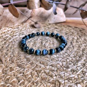 🇿🇦Hawk-eye Stone Chakra Bracelet.藍虎眼石手鍊