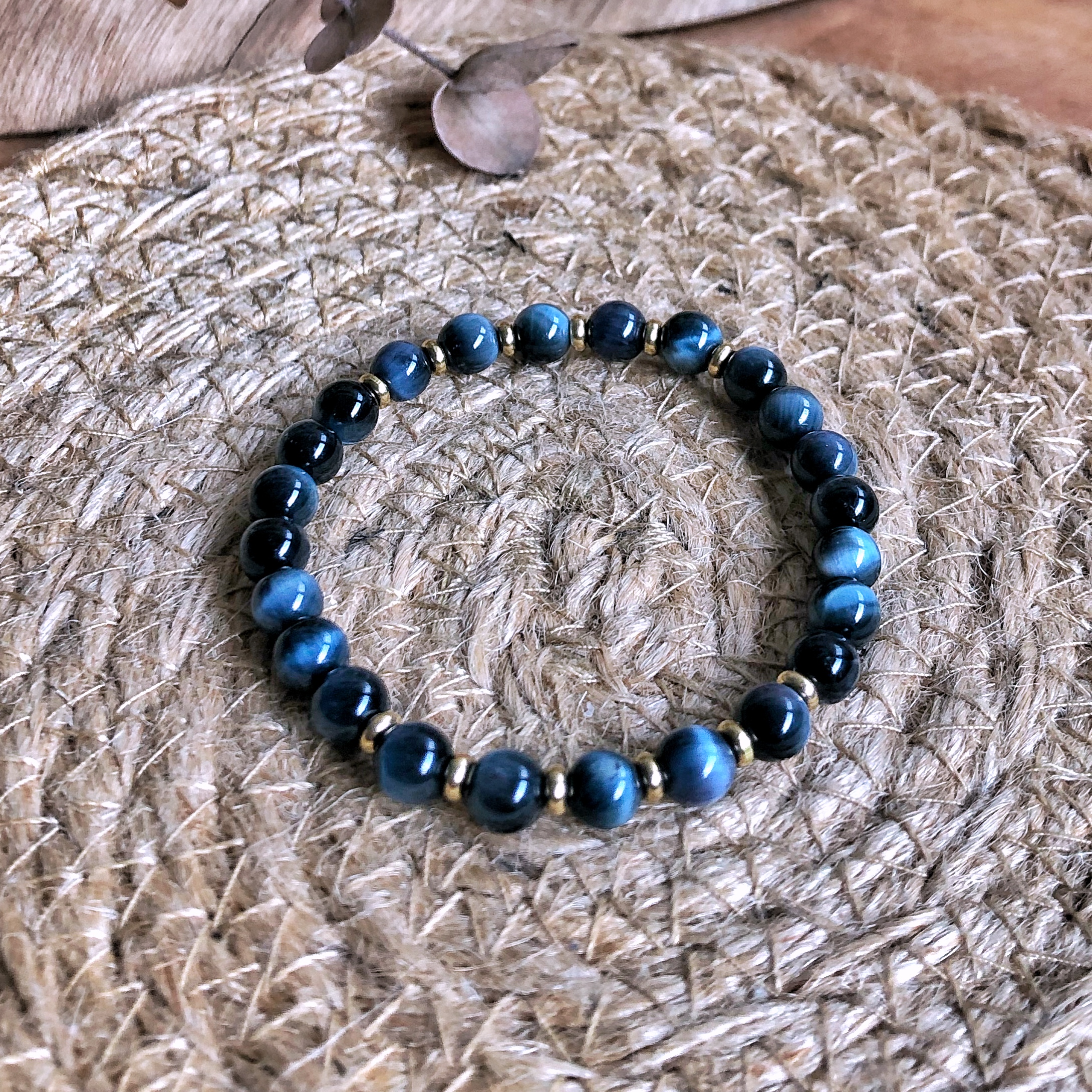 🇿🇦Hawk-eye Stone Chakra Bracelet.藍虎眼石手鍊:圖片 2