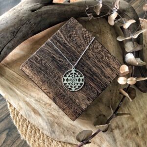 Sri Yantra Necklace.斯里神聖幾何不鏽鋼銀色項鍊