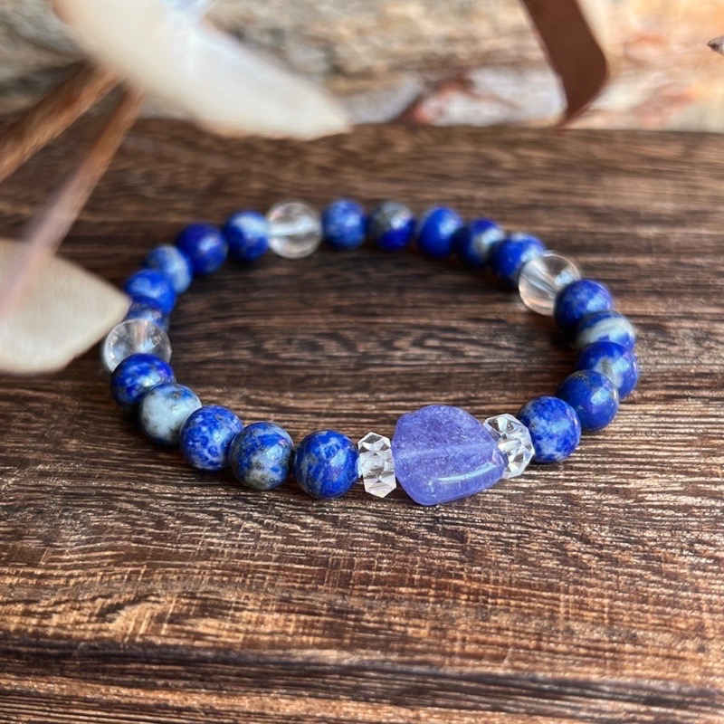 「指引方向」丹泉石青晶石白水晶手串。Tanzanite & Lazurite & White Crystal:圖片 2