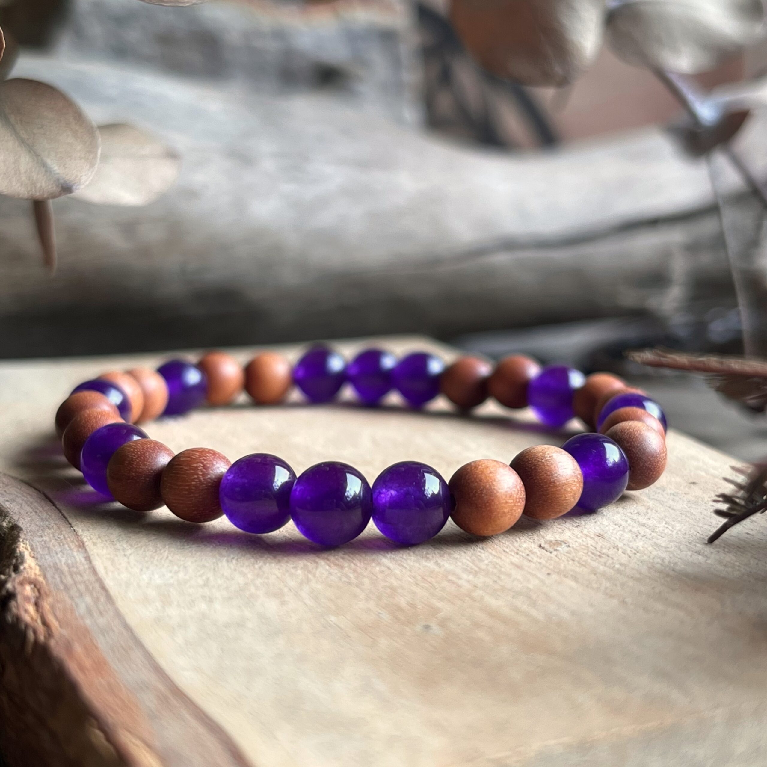🇮🇳紫玉髓·印度檀香木手鍊Violitde & Santalum Album Bracelet:圖片 2