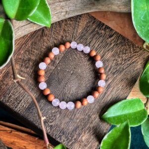🇮🇳巴西粉晶·印度檀香木手鍊Rose Quartz & Santalum Album Bracelet