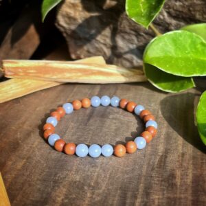 🇮🇳秘魯天使石·印度檀香木手鍊Angelite & Santalum Album Bracelet