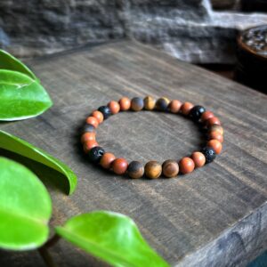 🇮🇳南非黃虎眼·印度檀香木·火山石手鍊Tigerite & Santalum Album Bracelet