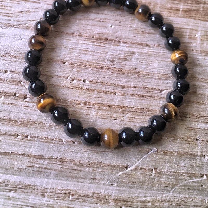 🇿🇦Tigerite Stone & Black Agate Bracelet虎眼石黑瑪瑙手鍊:圖片 2