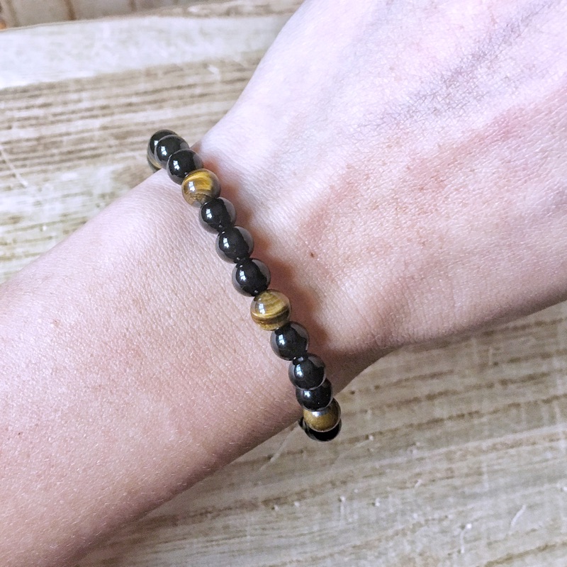 🇿🇦Tigerite Stone & Black Agate Bracelet虎眼石黑瑪瑙手鍊:圖片 3