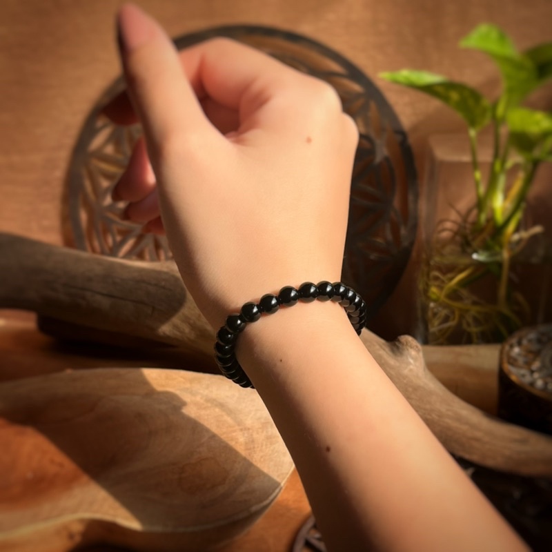 🇧🇷「落實信念與勇氣」巴西黑瑪瑙手串。Black Agate Bracelet:圖片 3