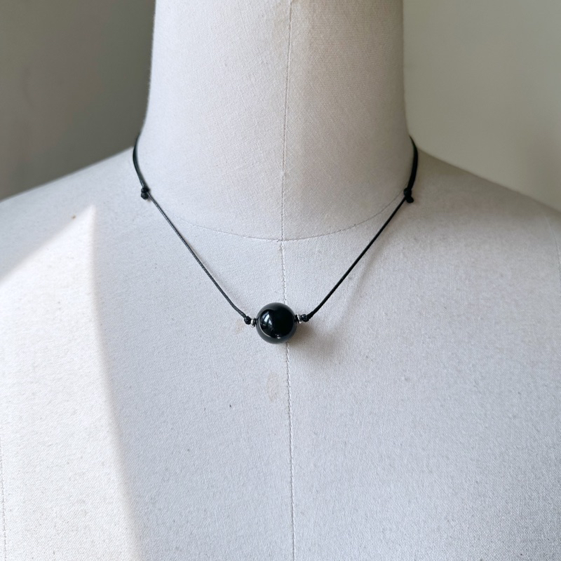 🇲🇽「強大保護石」黑曜石防水蠟繩項鍊 Obsidian Necklace:圖片 2