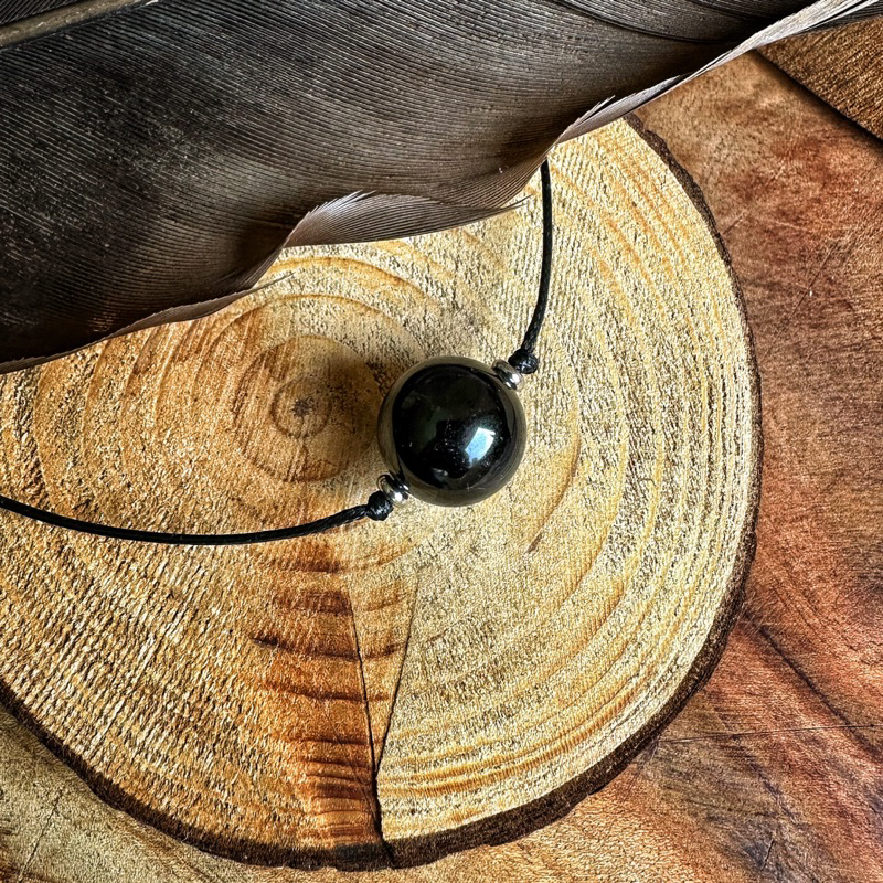 🇲🇽「強大保護石」黑曜石防水蠟繩項鍊 Obsidian Necklace