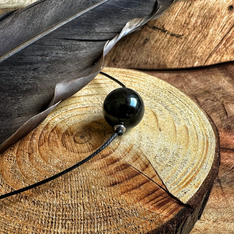 🇲🇽「強大保護石」黑曜石防水蠟繩項鍊 Obsidian Necklace:圖片 3