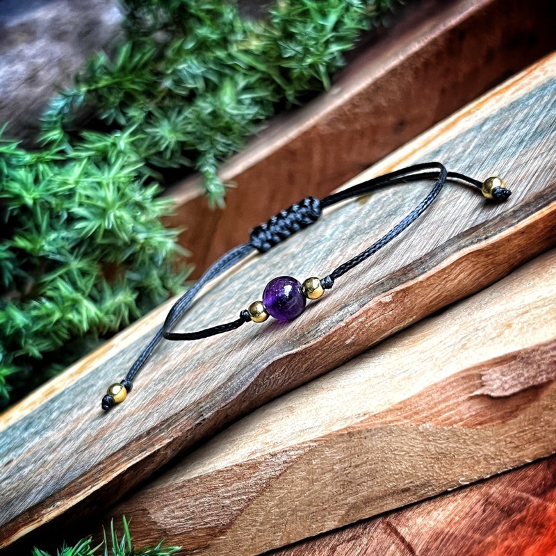 🇧🇷「喜悅之石」紫玉髓南美蠟繩手鍊。 Purple Chalcedony Bracelet