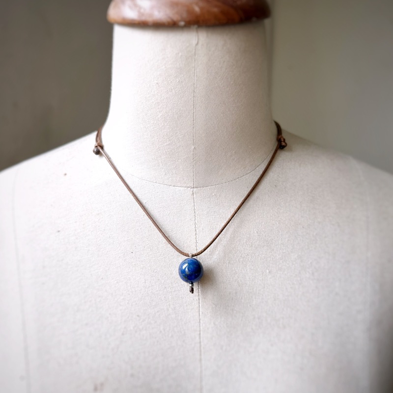 💫「靈感與實踐」頂級阿富汗青金石極簡防水蠟繩項鍊。Gazer Lazurite Necklace:圖片 4