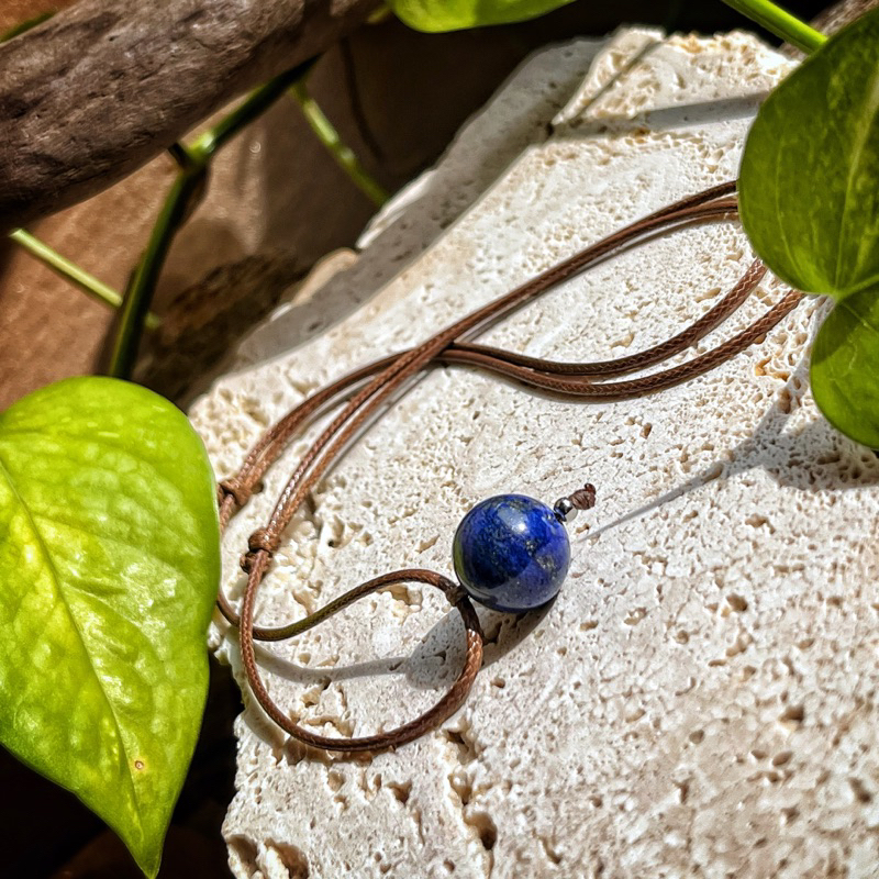 💫「靈感與實踐」頂級阿富汗青金石極簡防水蠟繩項鍊。Gazer Lazurite Necklace:圖片 3
