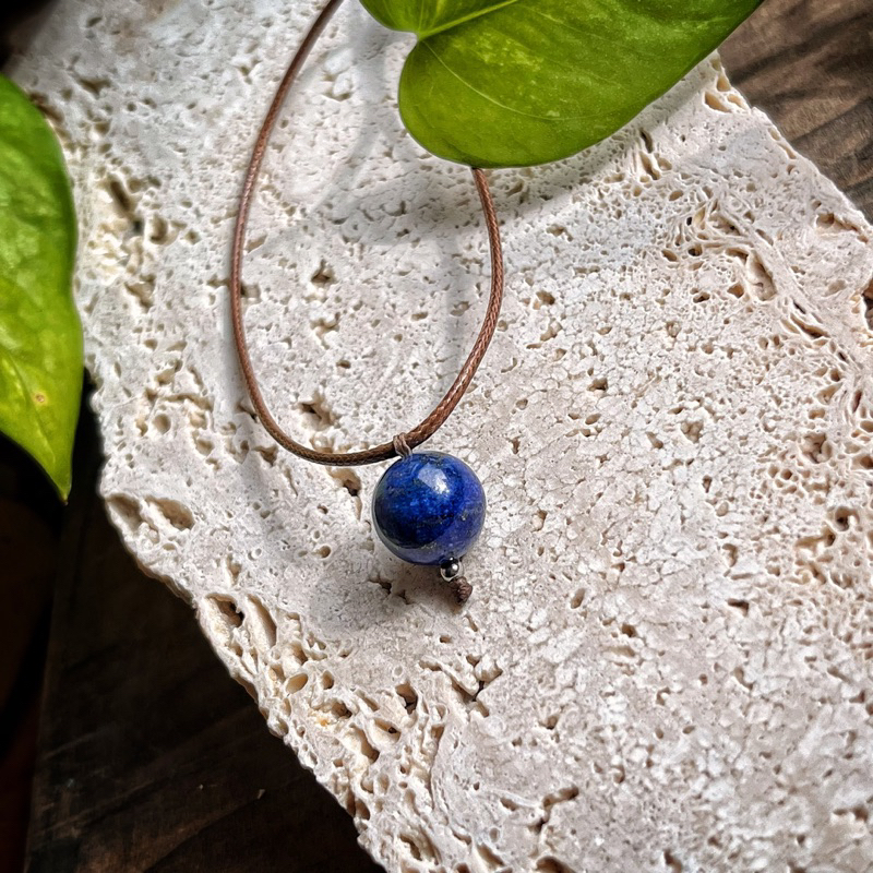 💫「靈感與實踐」頂級阿富汗青金石極簡防水蠟繩項鍊。Gazer Lazurite Necklace