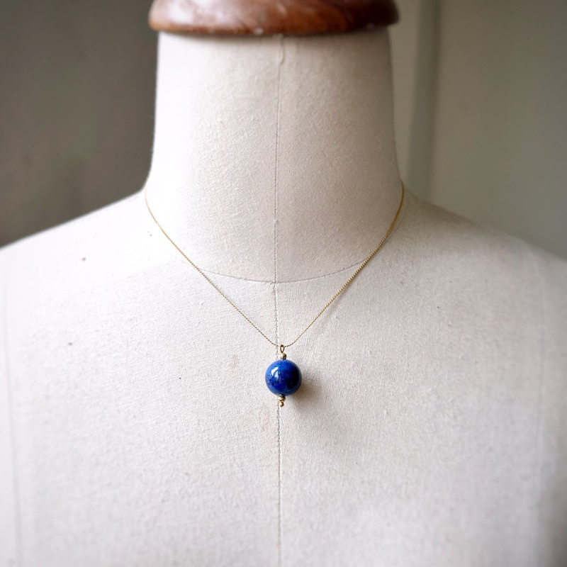 💫「靈感與實踐」頂級阿富汗青金石極簡18K金不鏽鋼項鍊。Gazer Lazurite Necklace:圖片 4