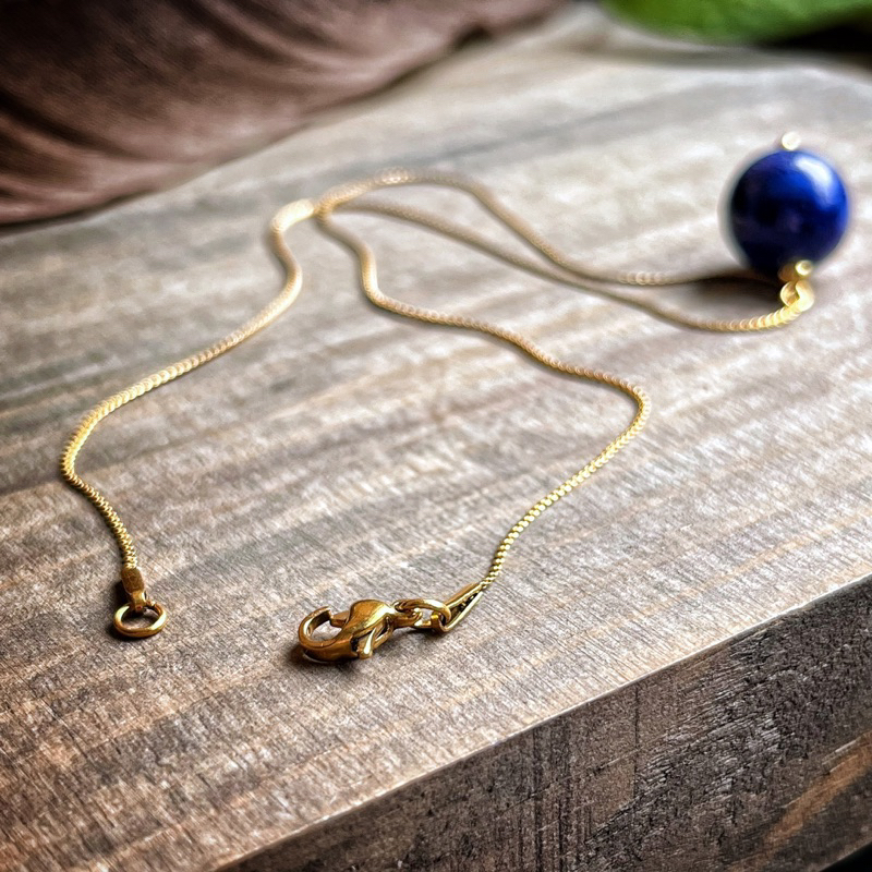 💫「靈感與實踐」頂級阿富汗青金石極簡18K金不鏽鋼項鍊。Gazer Lazurite Necklace:圖片 3
