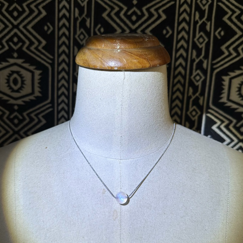 🇮🇳斯里蘭卡頂級藍光月光石鈦鋼項鍊。Gazer White Moonstone Necklace:圖片 4