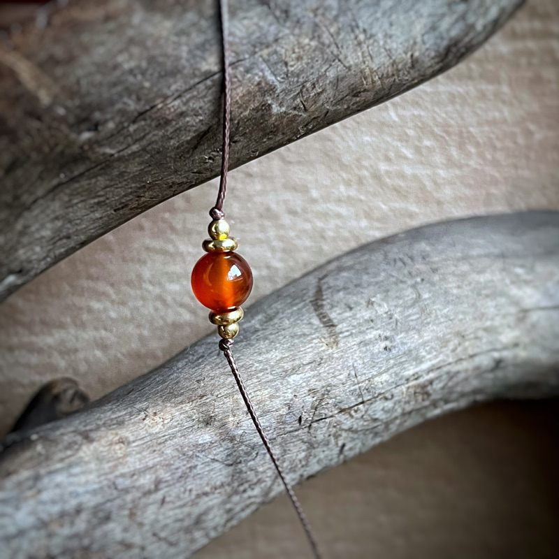 🇧🇷「戰士之石」巴西紅瑪瑙防水蠟繩項鍊。Red Agate Necklace:圖片 3