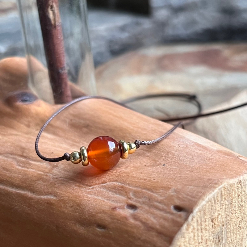 🇧🇷「戰士之石」巴西紅瑪瑙防水蠟繩項鍊。Red Agate Necklace:圖片 2