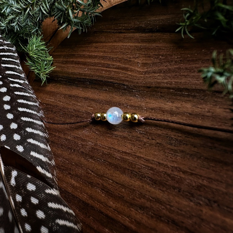 🇮🇳斯里蘭卡頂級藍光月光石防水蠟繩項鍊Gazer White Moonstone Necklace:圖片 3