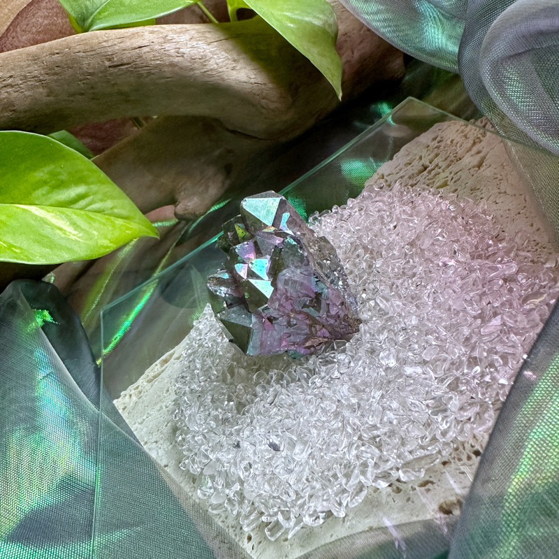 🐬「能量放大器」極光鈦金屬水晶簇。Titanium Aura Quartz G:圖片 2