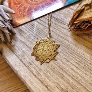 🇺🇸Star Tetrahedron Merkaba Necklace四面體梅爾卡巴星星不銹鋼鍍K金項鍊