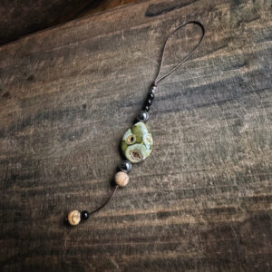 🇿🇦「心輪」玉化珊瑚·太赫茲·黑碧璽礦石手機吊飾