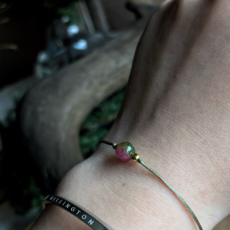 🇧🇷「治癒心石」西瓜碧璽南美蠟繩手鍊。Joy Stone Watermelon Tourmaline:圖片 3
