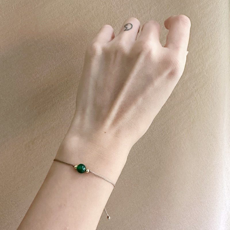 🇧🇷「更新與整合」巴西綠瑪瑙南美蠟繩手鍊。Green Agate Bracelet:圖片 4