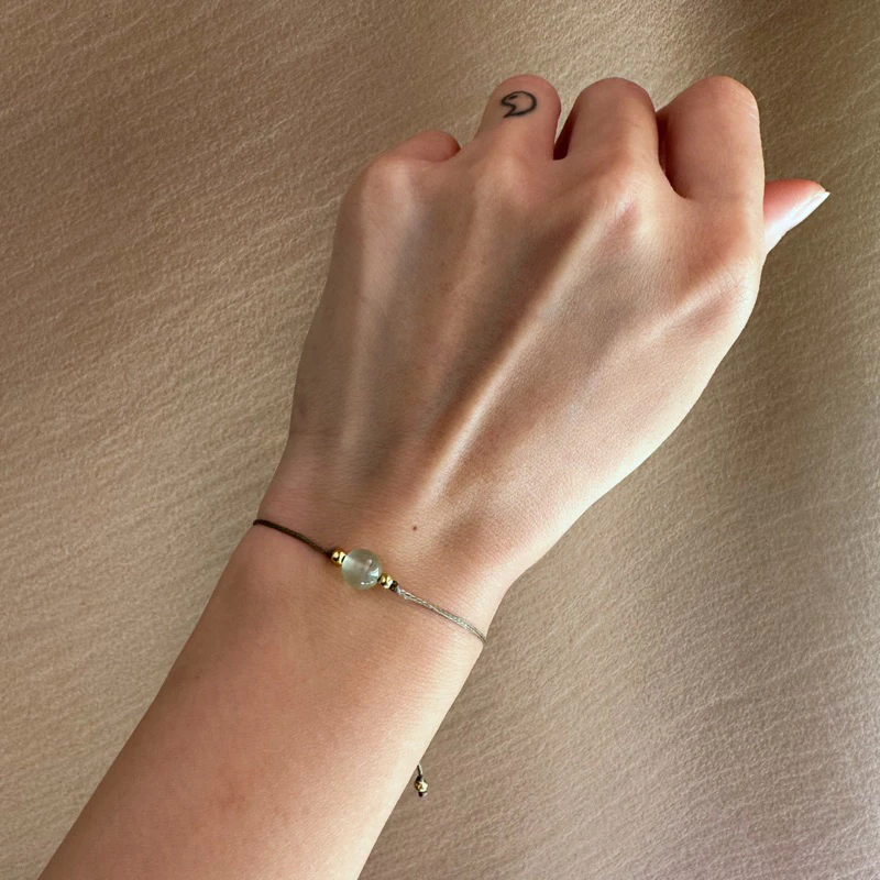 🇧🇷「內心和諧」巴西葡萄石南美蠟繩手鍊。Prehnite Bracelet:圖片 2