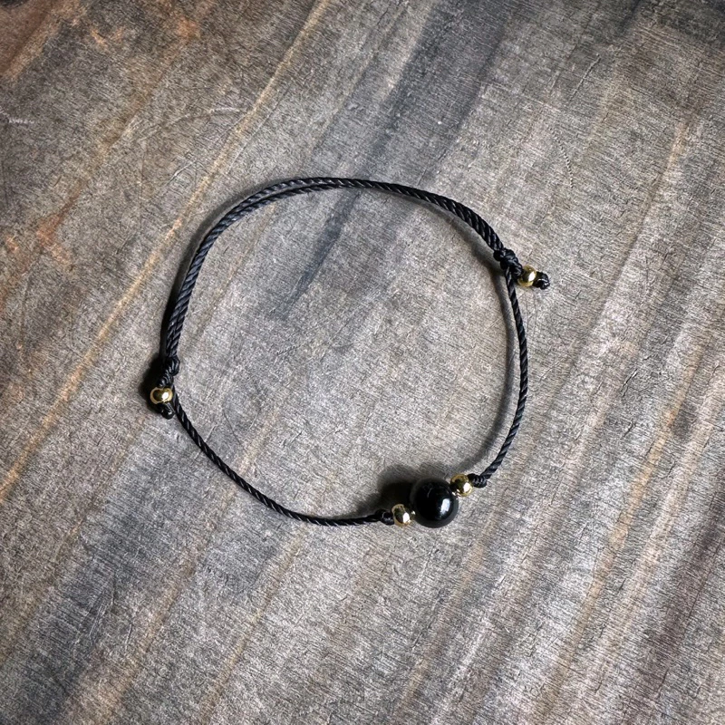 🇧🇷「心靈清潔劑」巴西黑碧璽南美蠟繩手鍊。Black Tourmaline Bracelet:圖片 3