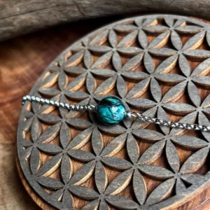 🇧🇷 「平靜與豐盛」祖母綠極簡鈦鋼項鍊。 Emerald Titanium Steel Necklace