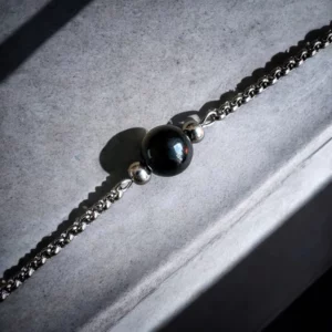 🇧🇷 「落實信念與勇氣」黑瑪瑙極簡鈦鋼項鍊。 Black Agate Necklace