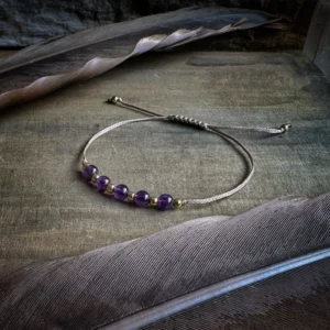 🇺🇾「靈感與和諧」烏拉圭紫水晶南美蠟繩手鍊。Amethyst Bracelet