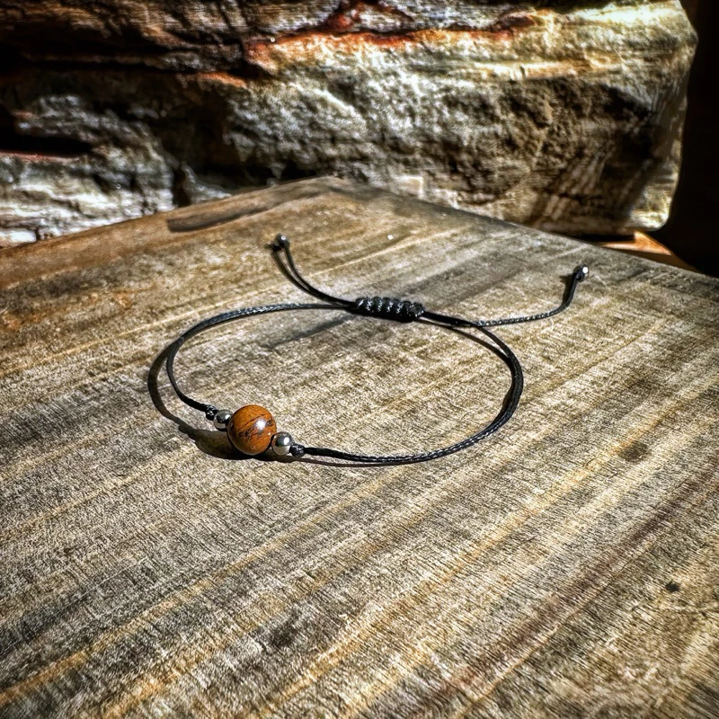 🇿🇦【堅定之光】南非黃鐵虎眼南美蠟繩手鍊。Yellow Iron Tiger’s Eye Bracelet:圖片 2