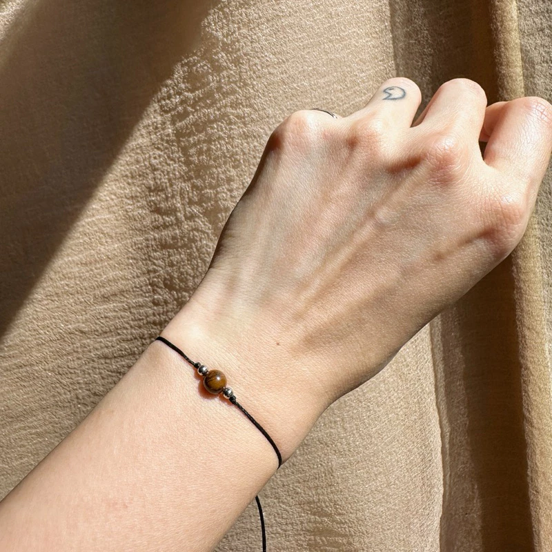 🇿🇦【堅定之光】南非黃鐵虎眼南美蠟繩手鍊。Yellow Iron Tiger’s Eye Bracelet:圖片 3