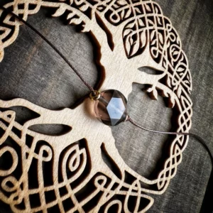 🇧🇷【釋放與重整】巴西淨體茶晶大衛星·梅爾卡巴防水蠟繩項鍊。Smoky Quartz Merkaba Necklace