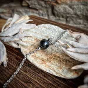 🇿🇦「藝人之石」南非黑虎眼石不鏽鋼項鍊。Black Tiger's Eye Necklace