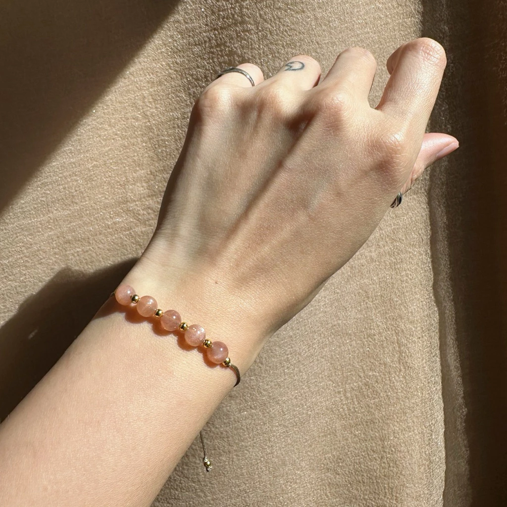 🇮🇳「強大正能量」五星太陽石南美蠟繩手鏈。Golden Sun Stone Bracelet:圖片 2