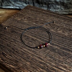 🌙【客製化訂單】紅石榴石南美蠟繩手鍊。Garnet  Bracelet.