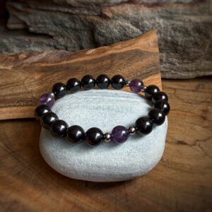 💫客製化訂單·下單處。Line Jasper. 烏拉圭紫水晶・黑碧璽手串。